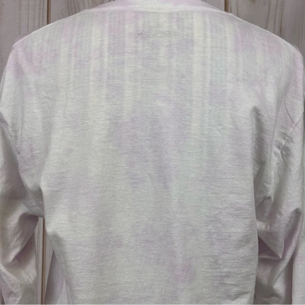 Disney Frozen Long Sleeve Tee Tye Dye Elsa Olaf Comfort White Purple Size Medium - Picture 6 of 12